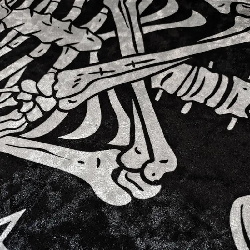 Halloween Home Decor Carpet, Skull Spider Print Coffin Shape Mat, Creative Unique Holiday Gift Rug, Soft Washable Floor Covering