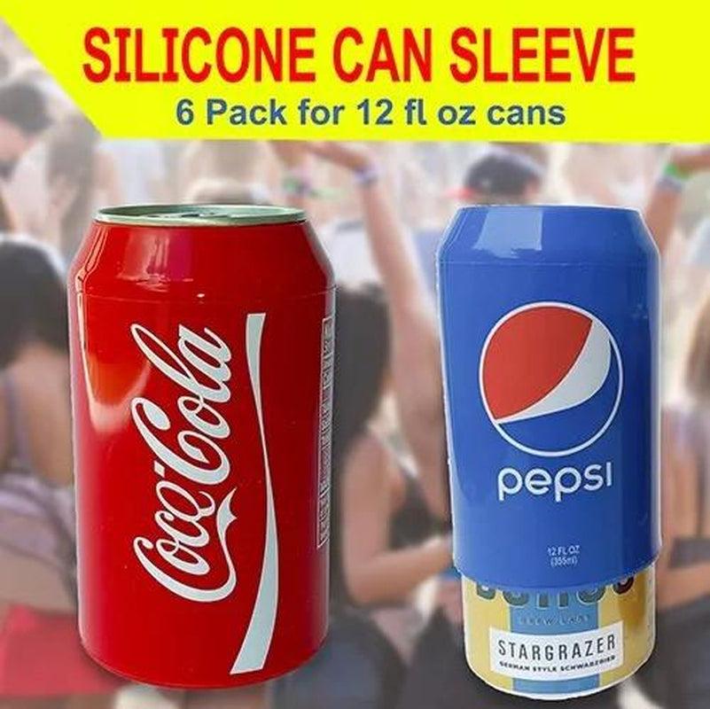 Silicone Beer Can Covers (6 Pack) : Hide a Beer | Six Different Can Wraps for Beverages | Best Choice for Friends' Gatherings Classic Drinkware
