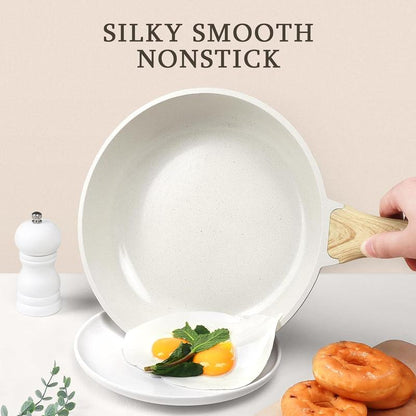 Ceramic Nonstick Frying Pan with Lid - 12" Non Stick Skillet Omelette Pans, Induction Compatible Chef Pan, & Pfoa-Free, Dishwasher Safe, Stay Cool Handles