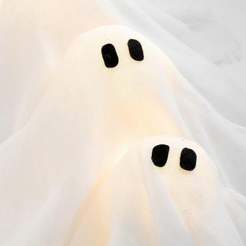 A Halloween Glowing Ghost Wreath, a Halloween Ghost Gang Knocking on the Door, a Cute yet Thrilling Halloween Home Door and Window Decoration Pendant, a Handicraft That Easily Creates a Halloween Atmosphere